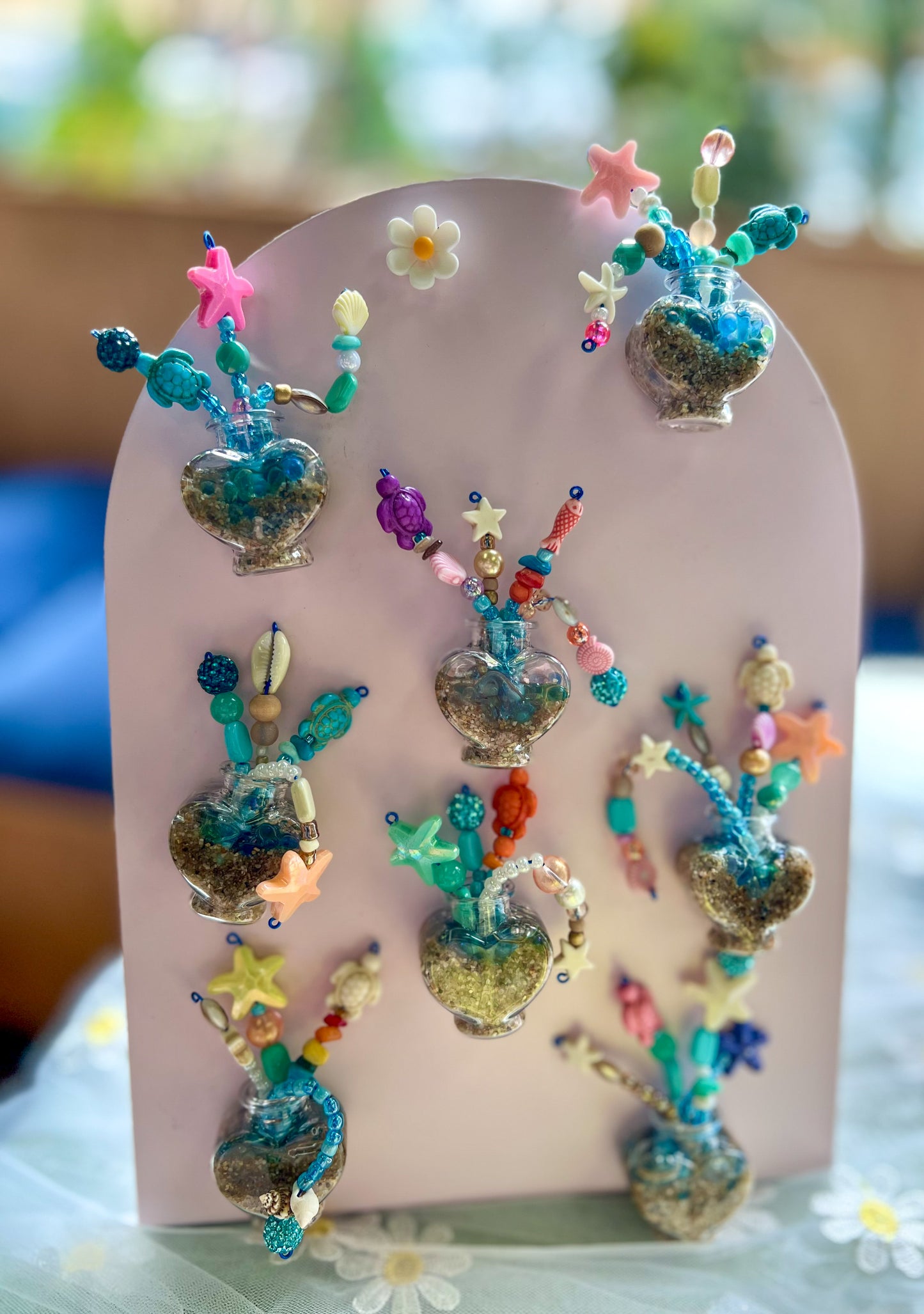 Beaded Oceanscape Jar