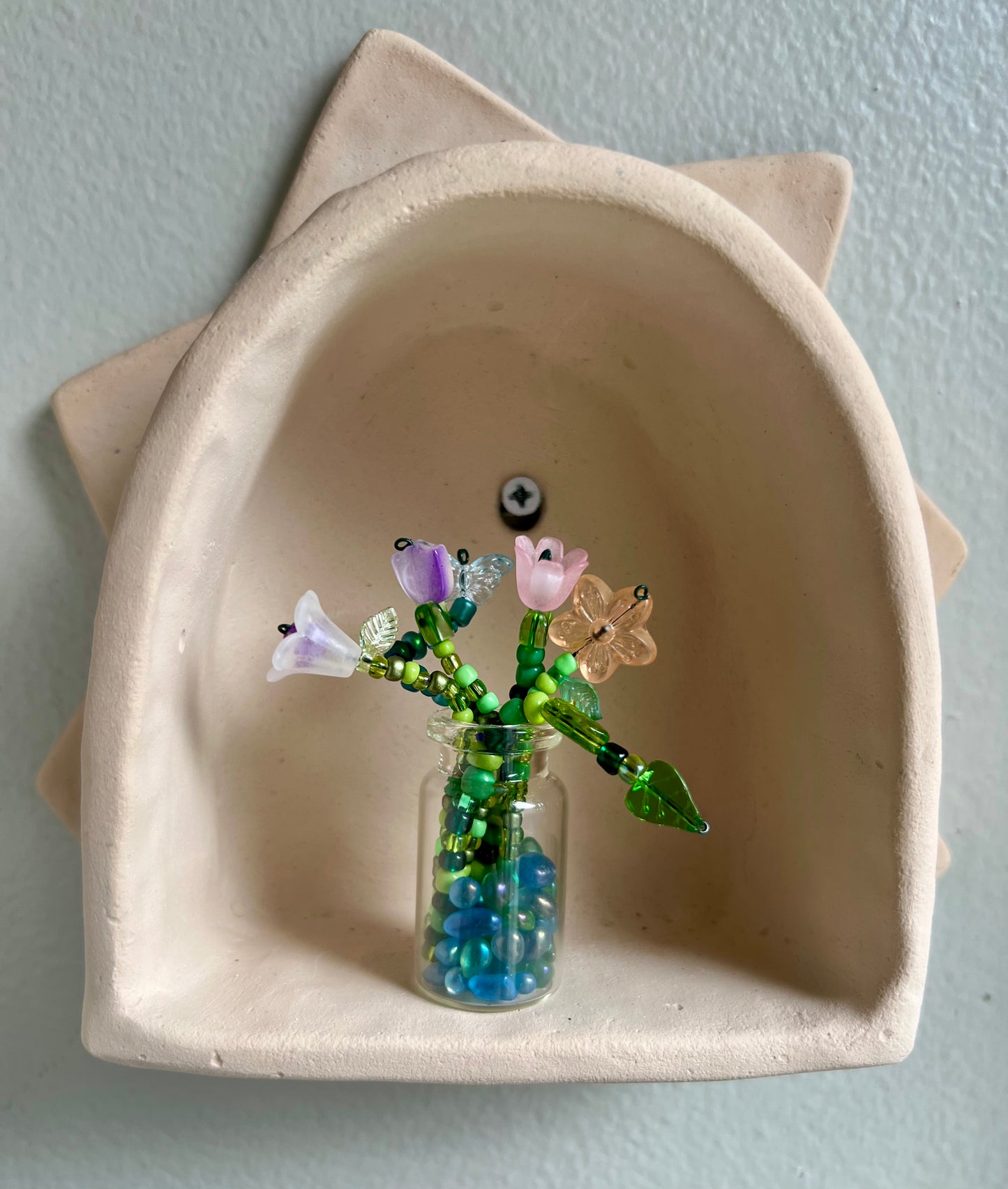 Beaded Bouquet in Glass Jar
