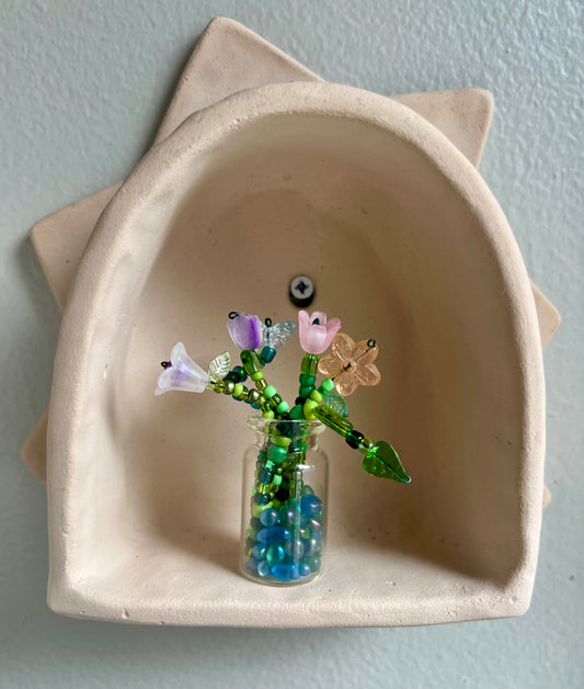 Beaded Bouquet in Glass Jar