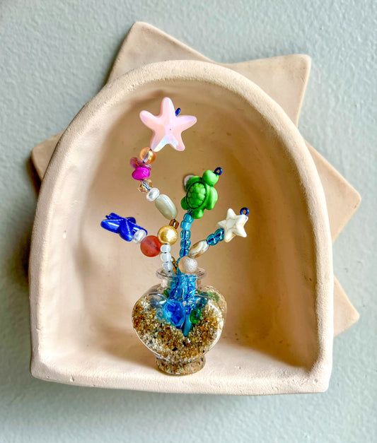 Beaded Oceanscape Jar